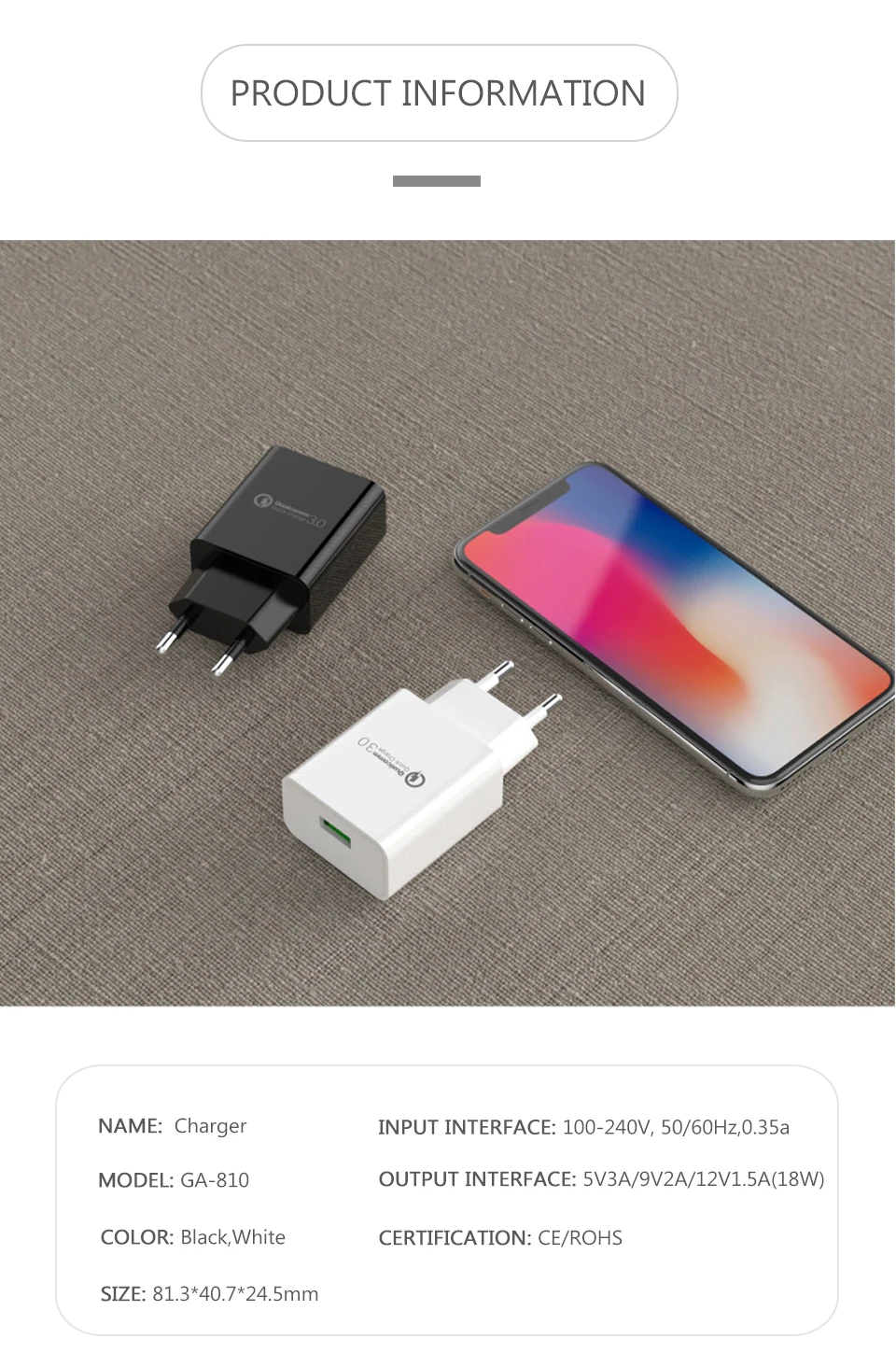 5V1A  EU Charger CE Certification USB Charging Travel In France Germany Belgium Mobile Phone For Samsung Galaxy A3A5A7 (8)