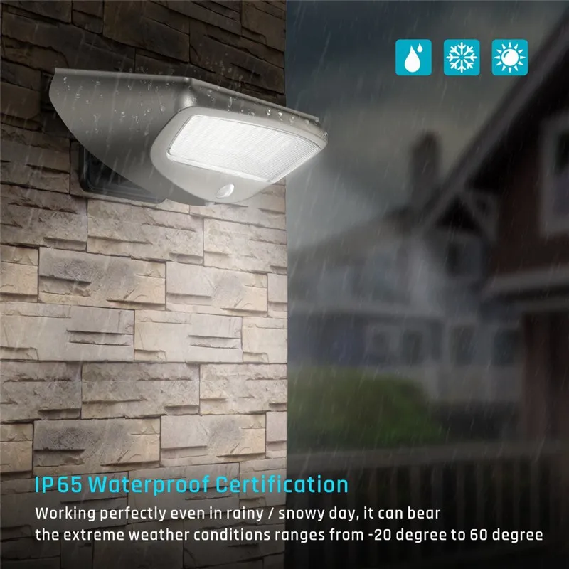 

Porch Lights 36Leds IP65 Solar Powered Wall Lamp 4 Modes PIR motion Sensor Wireless Security Step Light Wall Lamp Lighting