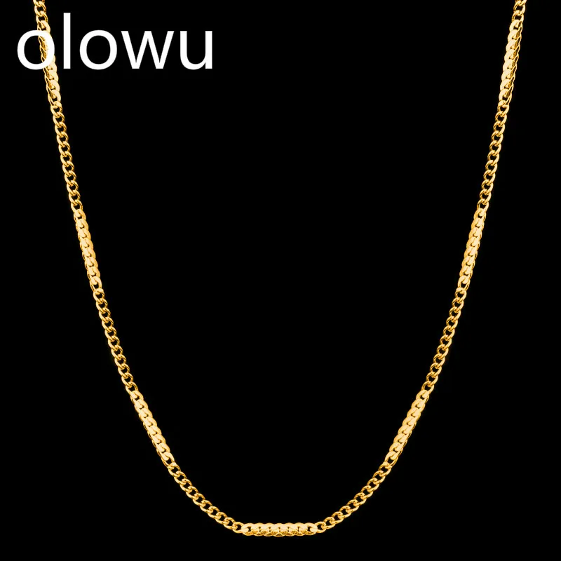 

olowu Tiny Dainty Gold Silver Tone Simple Chain Necklaces Personalized Pendant accessories Jewelry For Women Girl Gift Necklace