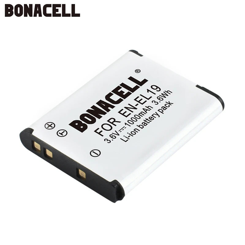 

bonacell 1.0Ah EN EL19 Digital Camera Battery for Nikon Coolpix S33 S32 S3600 S3700 S4300 S5200 S6800 S4100 S4150 S4200 S5200