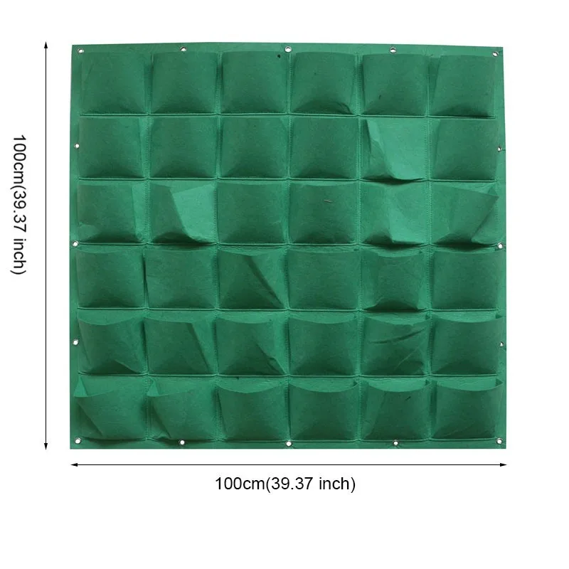 Настенные подвесные посадочные сумки, зеленые, мульти карманы, сумка для выращивания растений, вертикальная садовая сумка для овощей, садовая сумка, товары для дома - Цвет: 36p100X100