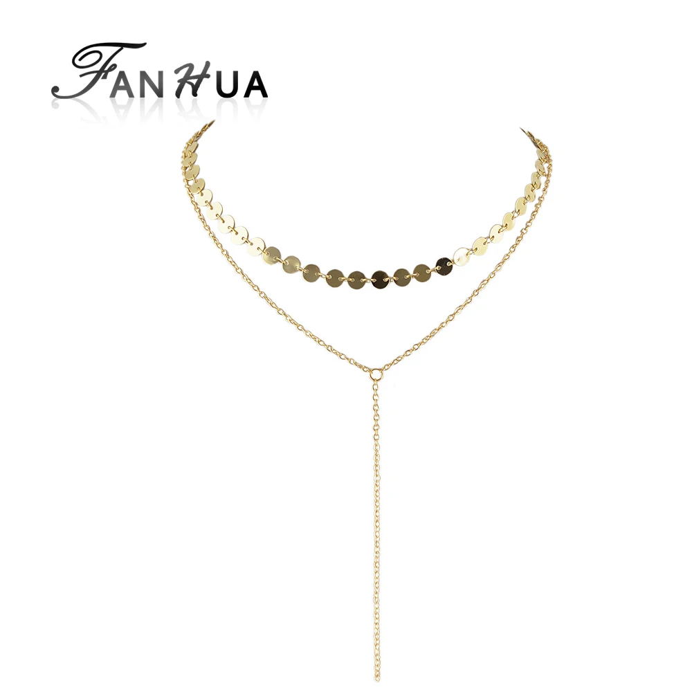 Tattoos Choker Punk Women Jewelry Rock Gold Color Chain Necklace Silver Multi Layer Necklace|fashion jewelry|jewelry fashionwomen jewelry |