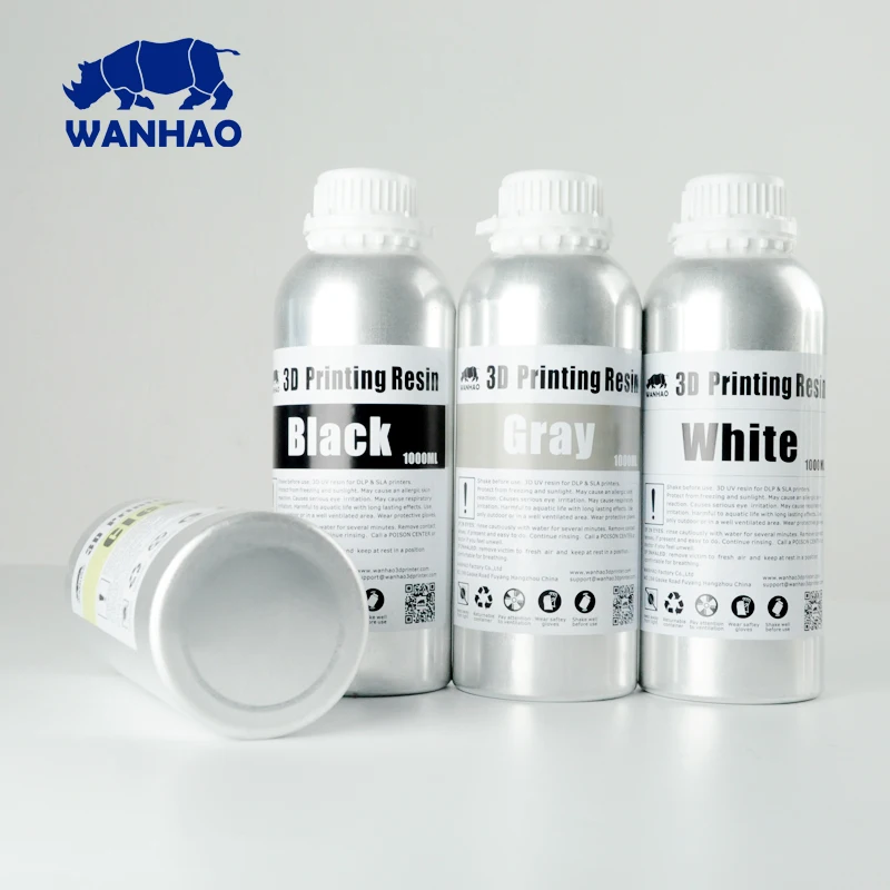 Дешевая и высококачественная моющаяся Резина Wanaho для 3d принтера Wanhao DLP SLA D7 серый прозрачный белый цвет 2л(1000 мл/бутылка