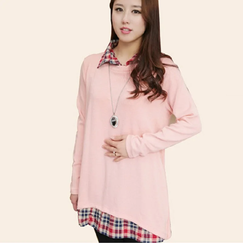 

new autumn/spring Maternity sweaters outerwear knitted sweater pregnant autumn clothing maternity tops fake two piece16848
