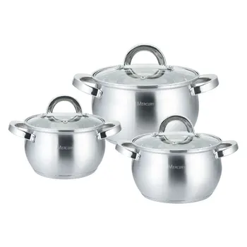 

6PCS Stainless Steel Casserole Saucepan Kitchen Cooking Pot Sets Kichenware sets Induction Cooker