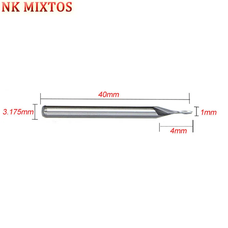 

1 x 1/8'' Carbide End Mill CNC Engraving Tools Two Double Flute Spiral Bit Milling Cutter CED 1mm CEL 4mm
