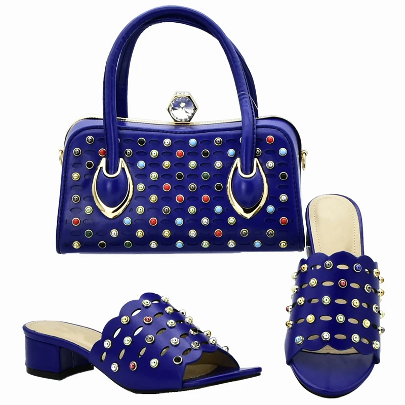 Africana Imitación Zapatos azul Negro Y oro Las Fiesta De azul Zapato Conjunto vino Mujeres Decorado Italia Tinto Cielo Nigeria Italiano Bolso Con En Diamantes p8nzTxUx