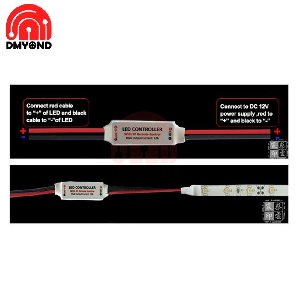 Беспроводная Светодиодная лента с дистанционным управлением DC 12 В RF диммер 10