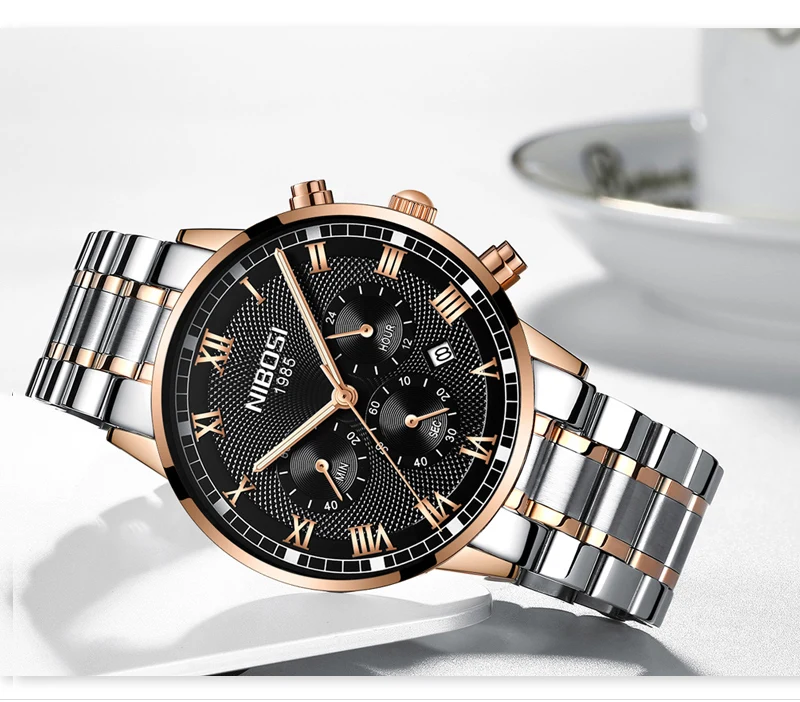 NIBOSI часы Для мужчин часы Водонепроницаемый лучший бренд класса люкс кварцевые часы Для мужчин спортивная Модная Повседневная деловая часы Relogio Masculino