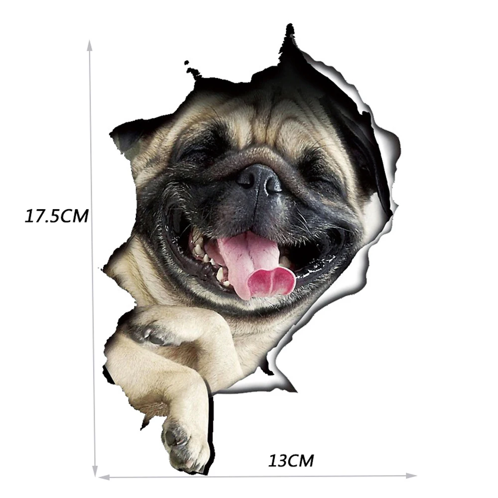 13*17 см, модные наклейки для автомобиля, 3D стерео аниме, забавные креативные персональные наклейки с котенком, собакой, симуляторы, аксессуары для стайлинга автомобилей