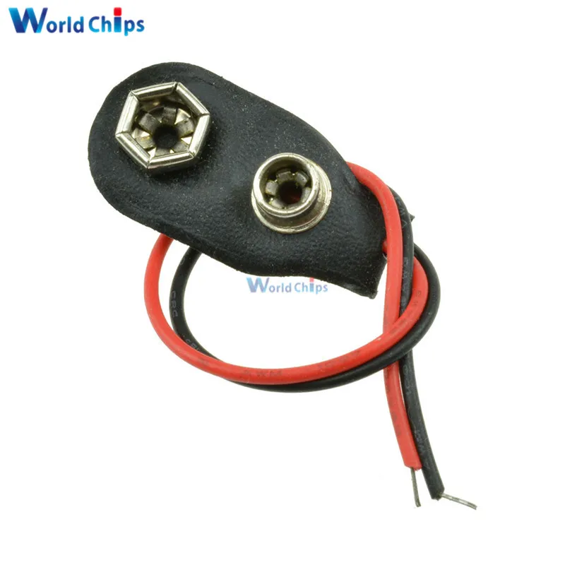 

10Pcs Snap on 9V Battery Holder Clip Contor Hard Shell 10CM Cable Lead