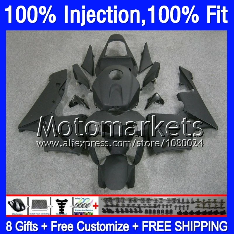 8 Подарки Плоский blackInjection Для HONDA CBR 600RR 600 RR 05 06 25MK42 Матовый черный CBR600 05-06 CBR600RR F5 2005