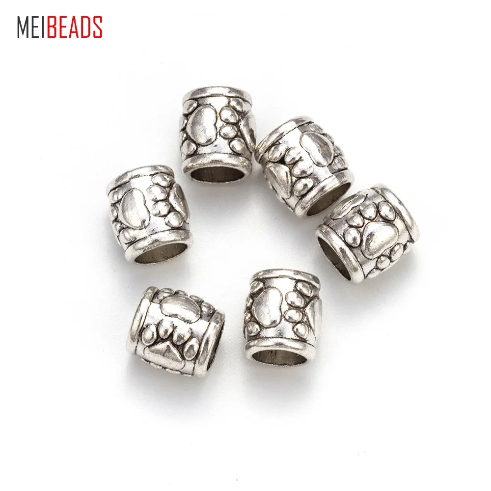 MEIBEADS, 20 шт./лот, 10*9 мм, бусины из бисера, древнее серебро, бусины в виде медвежьей лапы, ювелирные изделия из сплава, аксессуары UF5133