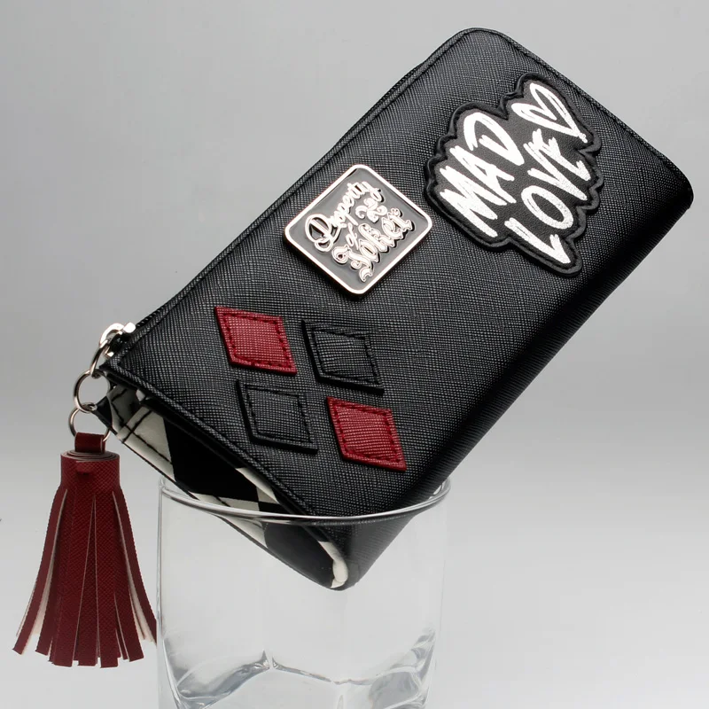 Baratos Harley Quinn loco amor Zip alrededor de la cartera bolso de mano bolso DFT 5510