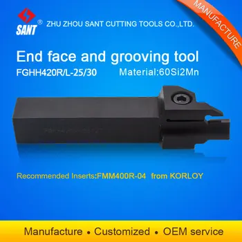 

Zhuzhou Sant cnc cutting tools Grooving tool holder FGHH420R-25/30 with Korloy inserts FMM400R-04 selling hot in abroad