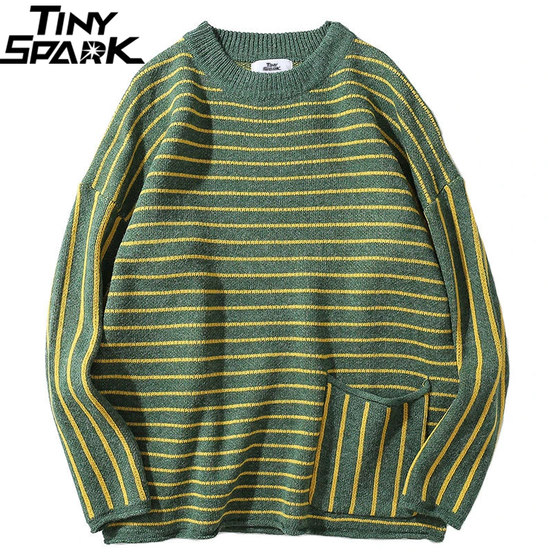Aliexpress.com : Buy Hip Hop Knitted Striped Sweater Mens