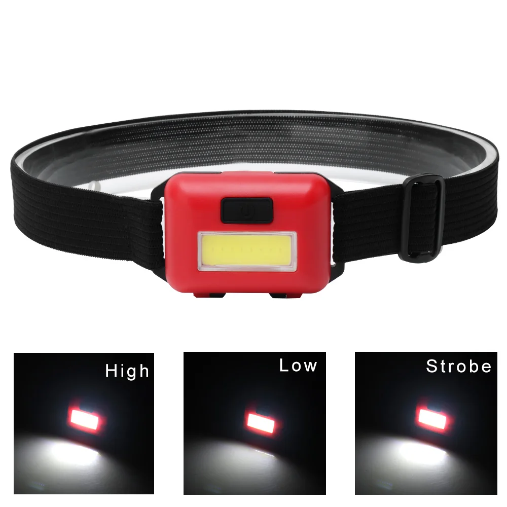 

BORUIT Mini Headlamp COB LED 3 Modes Headlight 3W Rainproof Head Torch Flashlight Head Lanterna For Outdoor Camping Fishing
