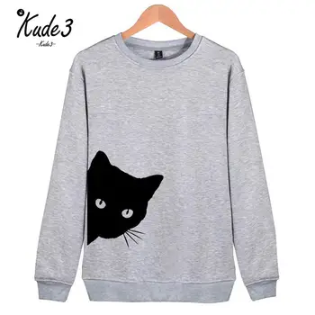 

Cat Looking Out Side Print Women Sweatshirts Casual Hoodies For Lady Girl Funny Hipster Jumper Drop Ship 5822