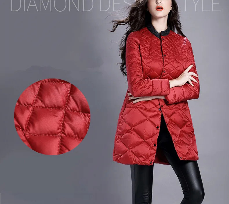 Women White Duck Down Jacket Padded Coats O-Collar Winter Jackets For Female 2018 New Long Korean Style Women Coat AS038 (6)