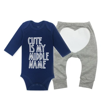 

0-2Year Fashion newborn baby boy clothes For girls rompers 100% cotton baby pants pajamas sleepwear letter print