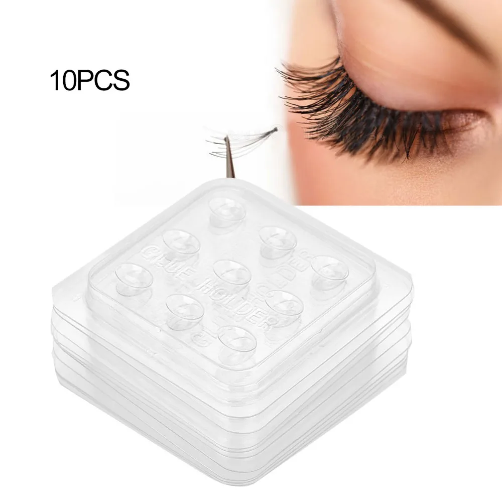 10 Pcs Eyelash Glue Holder Pallet Eyelash Extension Plastic False