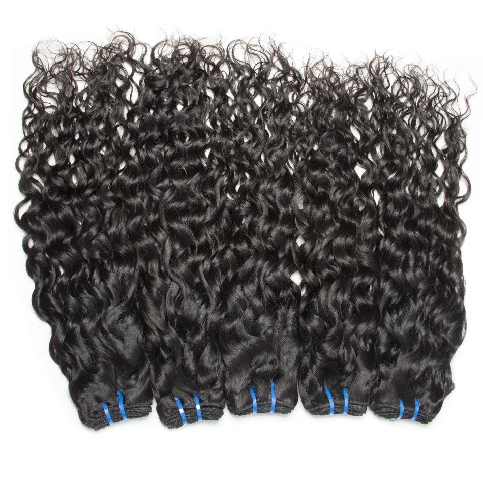 Virgo Hair Water Wave Human Hair Bundles Hair Extensions 1 / 3 / 4 PCS Indian Hair Weave Bundles can be Dyed/Bleached Non Remy