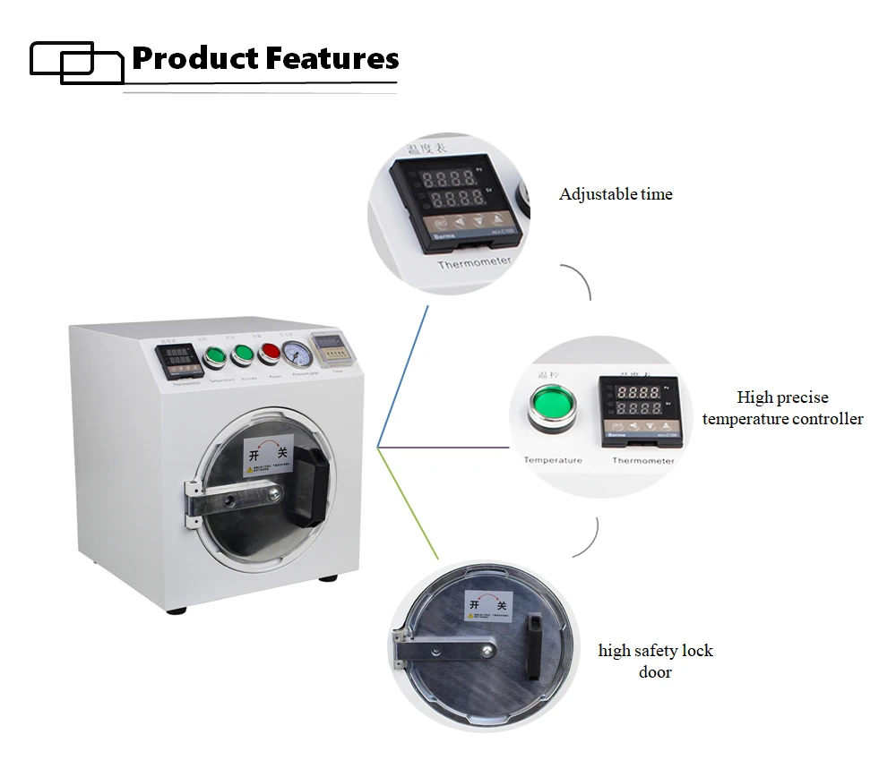  Mobile Phone Repair 8 inch Mini Air Bubble Remover LCD Autoclave Bubble Removing Machine LCD Touch 