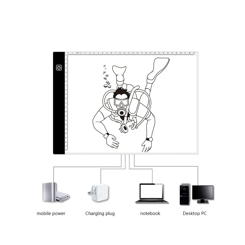 Digital Drawing Tablet LED Graphic Writing Painting Copy Pads A4/A3 Table Board Kids Gift Drop Shipping | Компьютеры и офис