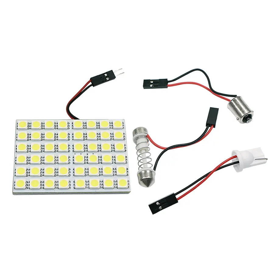 1 комплект белый фестон BA9S T10 W5W светодиодный лампы 5050 48SMD Светодиодная панель для автомобиля лампы авто Интерьер лампа для чтения купол потолочный светильник DC12v