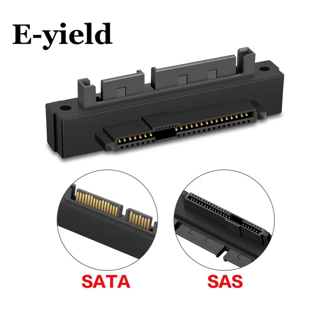 SAS 90 Degree Right Angled SATA 22Pin 7+15 Male to SFF-8482 SAS 22 Pin Female Extension Convertor Adapter for Hard Disk