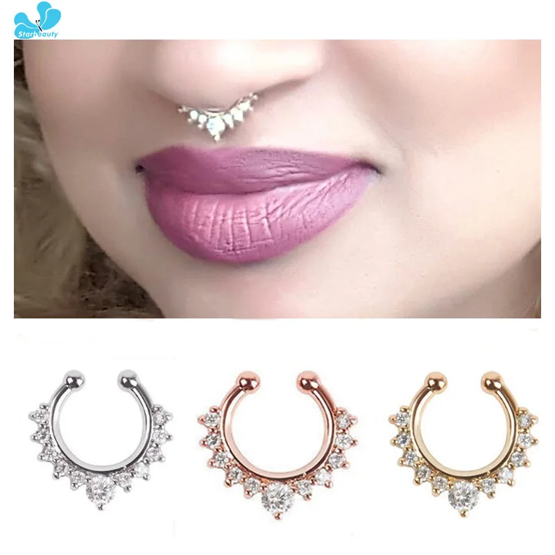 Кольцо для носа из титанового сплава 1 2 х8 мм шт.|fake nose ring septum|nose septumseptum piercing |