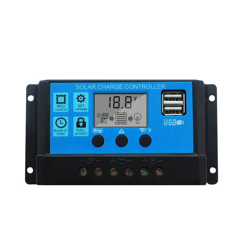 

1pc x 30A Solar system Controller PWM 12V 24V LCD Display USB 5V Solar kits Regulator