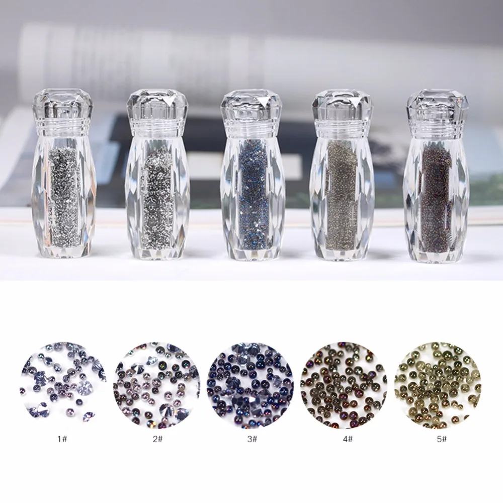 

Nail Art Rhinestones Wizard Beads Crystal Sand Mini Bead Tiny Diamond Decorative Stones Box Set Jewelry Nails