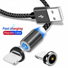 Магнитный кабель Micro USB для зарядки iphone Xiaomi samsung A20E A50 A70 Redmi Note 7 6 Магнитный кабель type-C USB кабель для зарядки