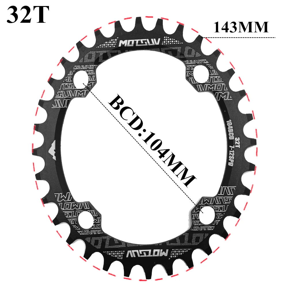 MOTSUV Прокат Crank 104BCD 32 Т/34 Т/36 Т/38 Т Овальные Chainring Узкий Широкий MTB велосипед Chainwheel Круг Шатуны Пластина Части Велосипеда