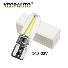 Yccpauto w5w t10 conduziu a lâmpada de leitura do carro luz cúpula filamento de vidro automóvel turn signal bulbo estilo do carro 12-24v 1 pçs