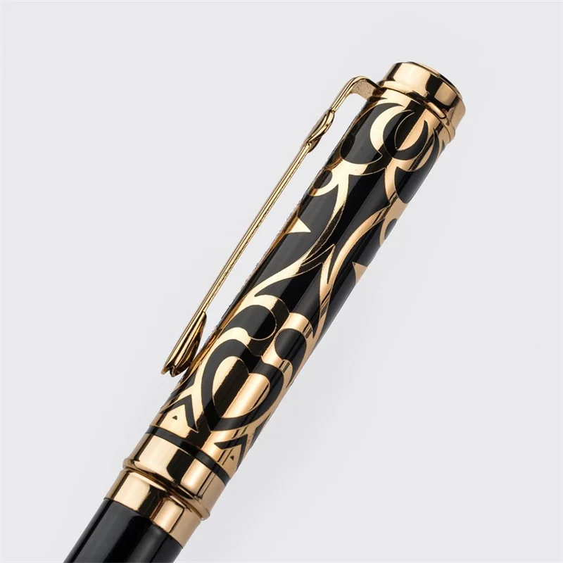 Высококачественная брендовая черная металлическая шариковая ручка DUKE с коробкой для офиса, роскошные шариковые ручки для письма, подарок