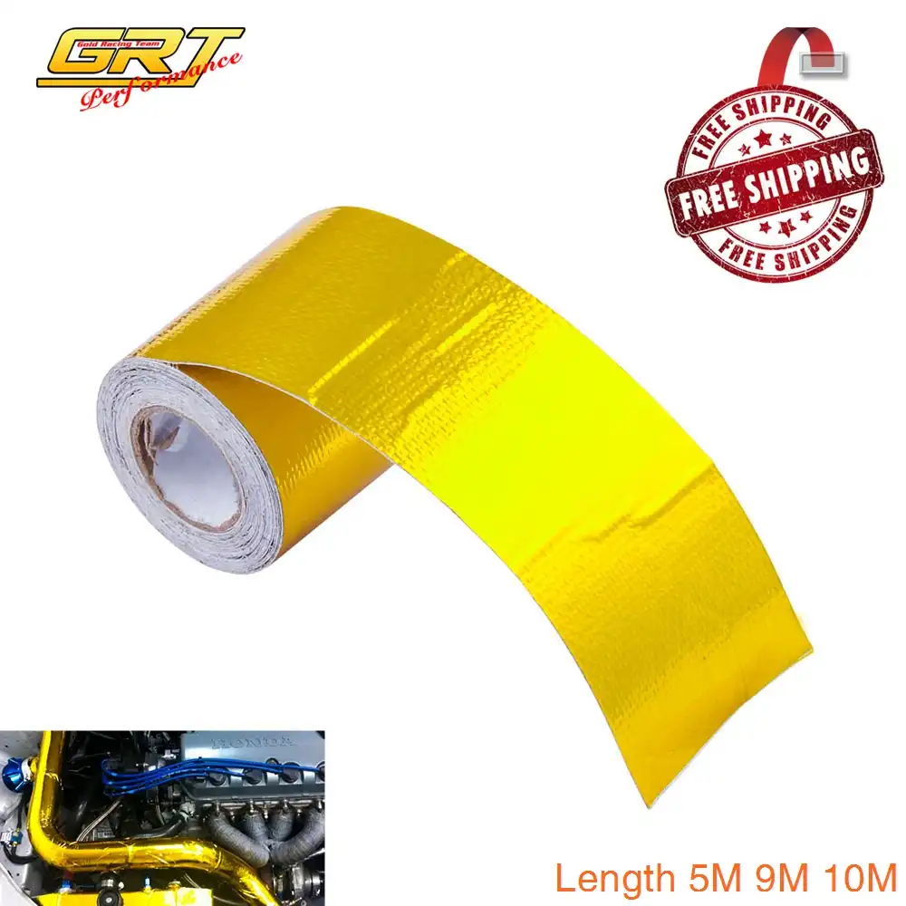 2 Inch * 5M Reflect A Gold Thermal Tape Intake Wrap Reflective Heat Barrier Self Adhesive Engine