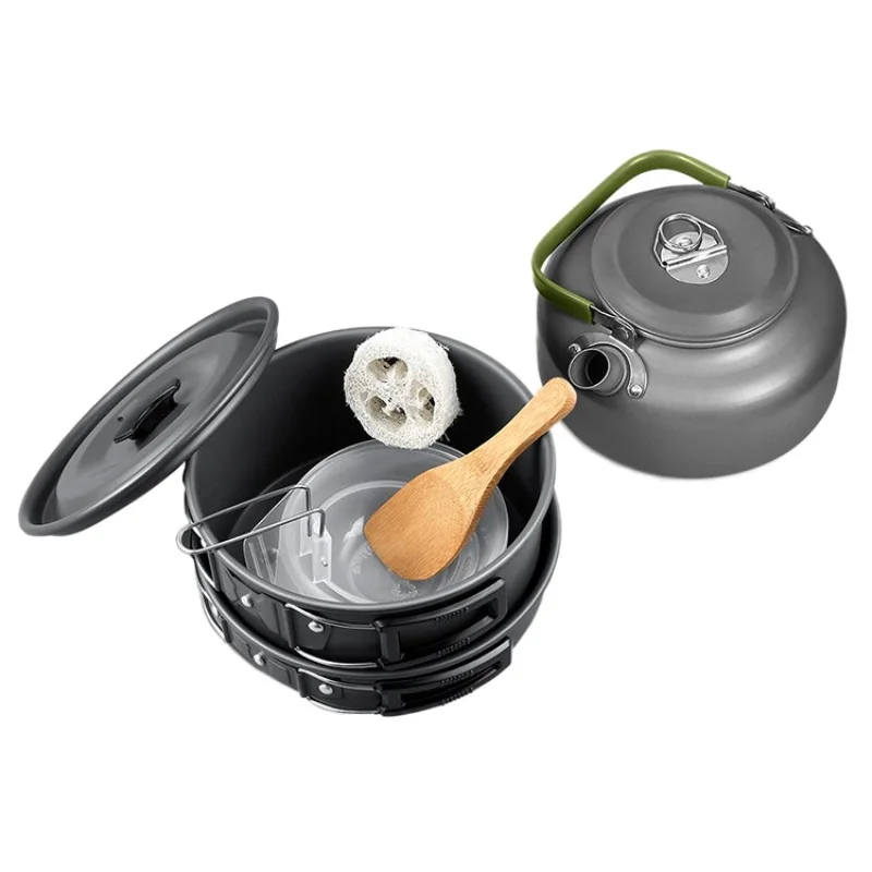Portátil Camping al aire libre juego de cocina para 2-3 personas tetera café cocina ollas y sartenes al aire libre Mesa gota envío Portátil Camping al aire libre juego de cocina para 2-3 personas tetera café cocina ollas y sartenes al aire libre Mesa gota envío