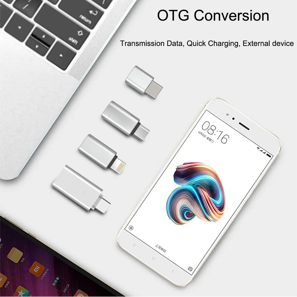 WIWU OTG Cable Adapter for iPhone Android Phone Lightning to Type c Portable Micro USB to Type C Fast Charging USB 3.0 Converter