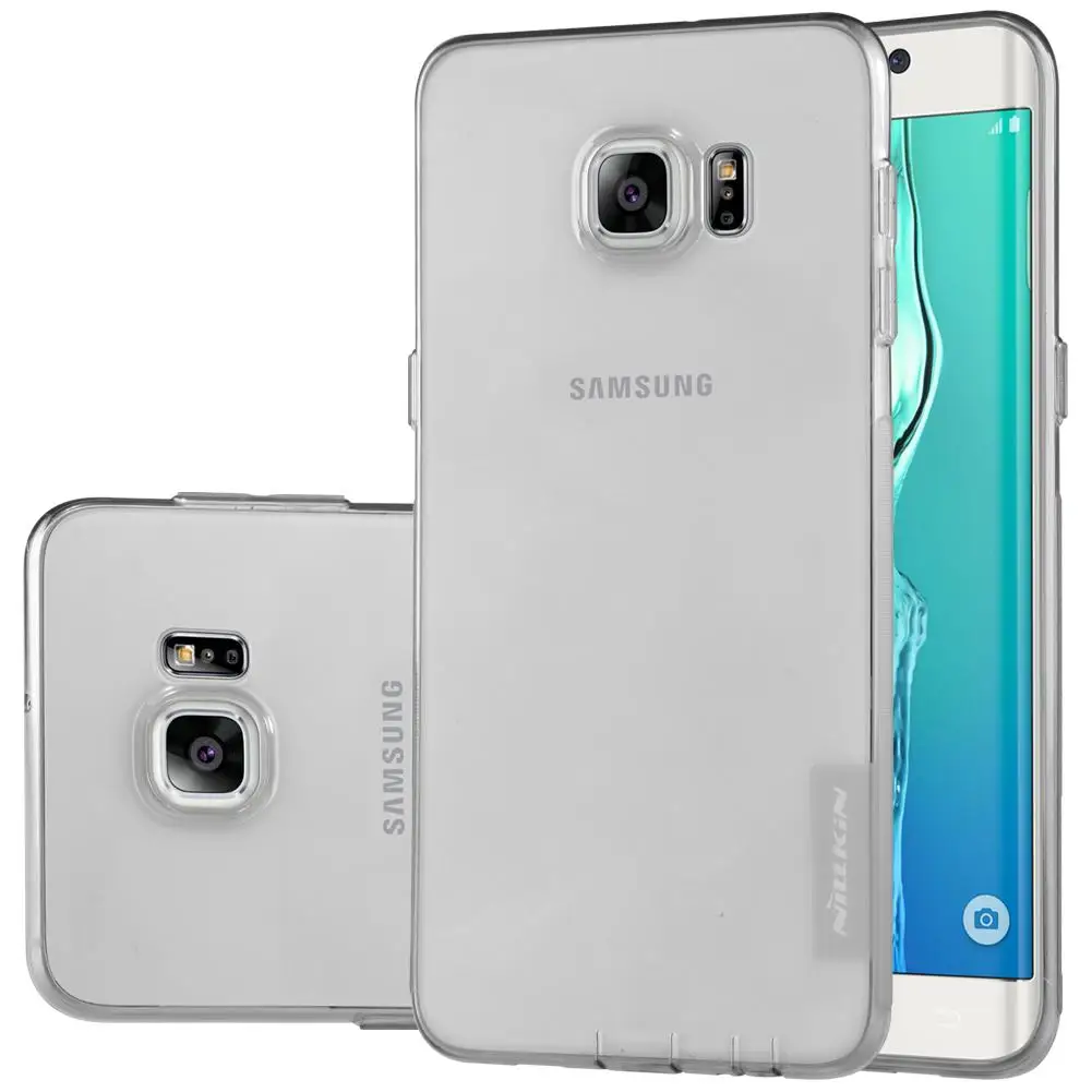 Для samsung Galaxy S6 Edge Plus чехол Nillkin серии Nature задняя крышка прозрачный мягкий TPU чехол для samsung S6 Edge Plus - Цвет: Серый