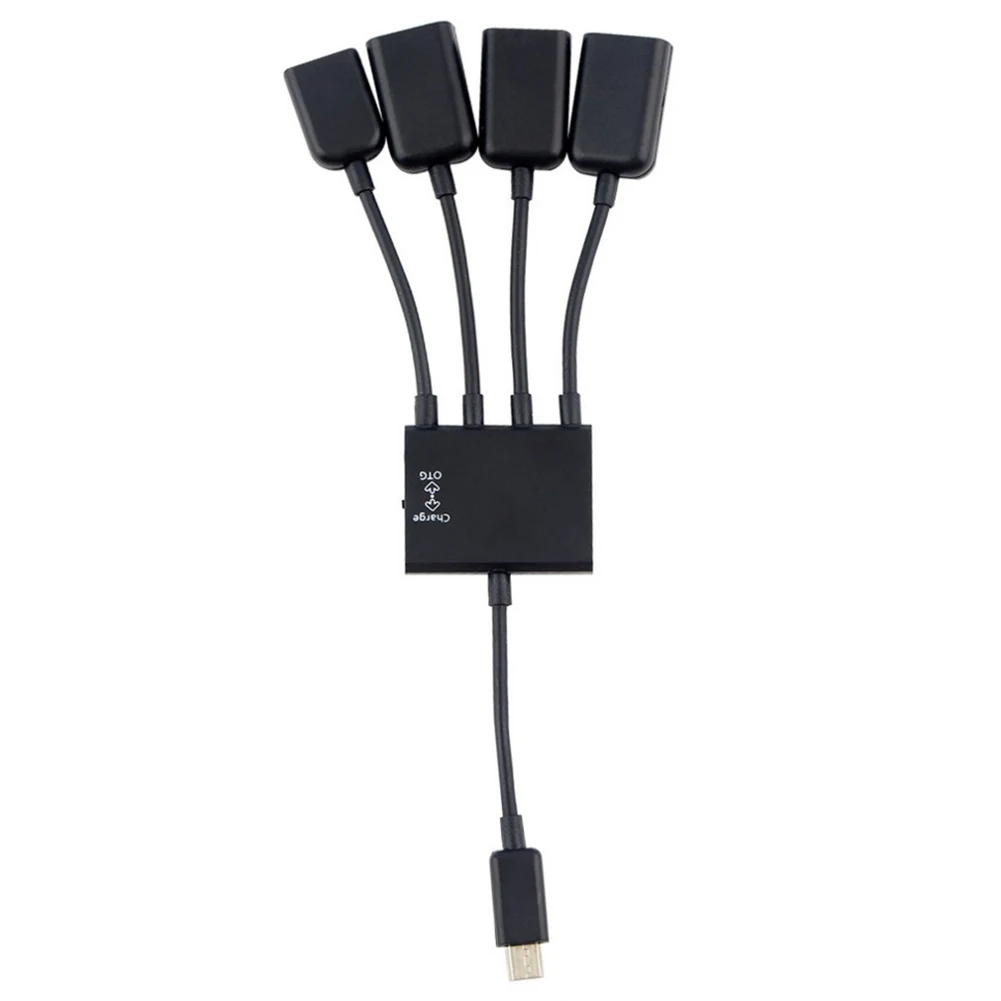 

4in 1 4 Ports Micro USB OTG OTG Hub Data Cable with charger cable Connector Spliter for Smartphone Computer Tablet PC
