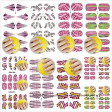 Последние много дизайнов салон полная обертка сладкий дизайн ногтей Переводные картинки для наведения красоты цветные наклейки для ногтей 500pks/Лот DHL/EMS
