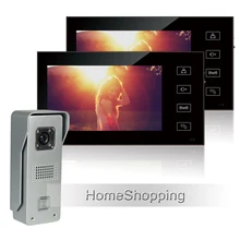 FREE SHIPPING Wired 7″ Color Touch Screen Video Door phone Intercom Entry With 1 Waterproof Doorbell Camera + 2 Monitor IN STOCK