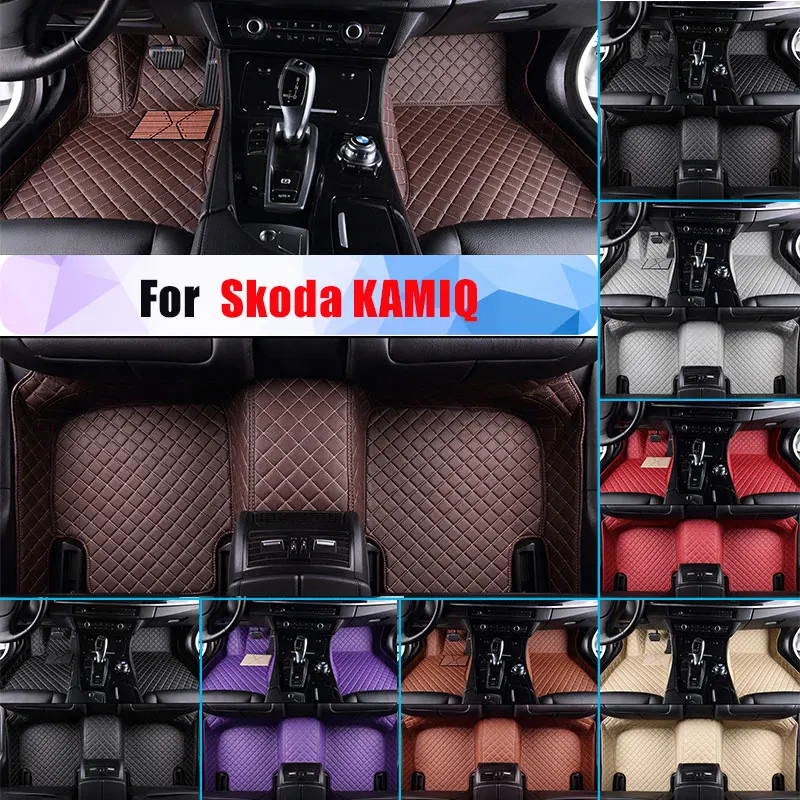 

Waterproof Car Floor Mats For Skoda KAMIQ All Season Car Carpet Floor Liner Artificial Leather Full Surrounded