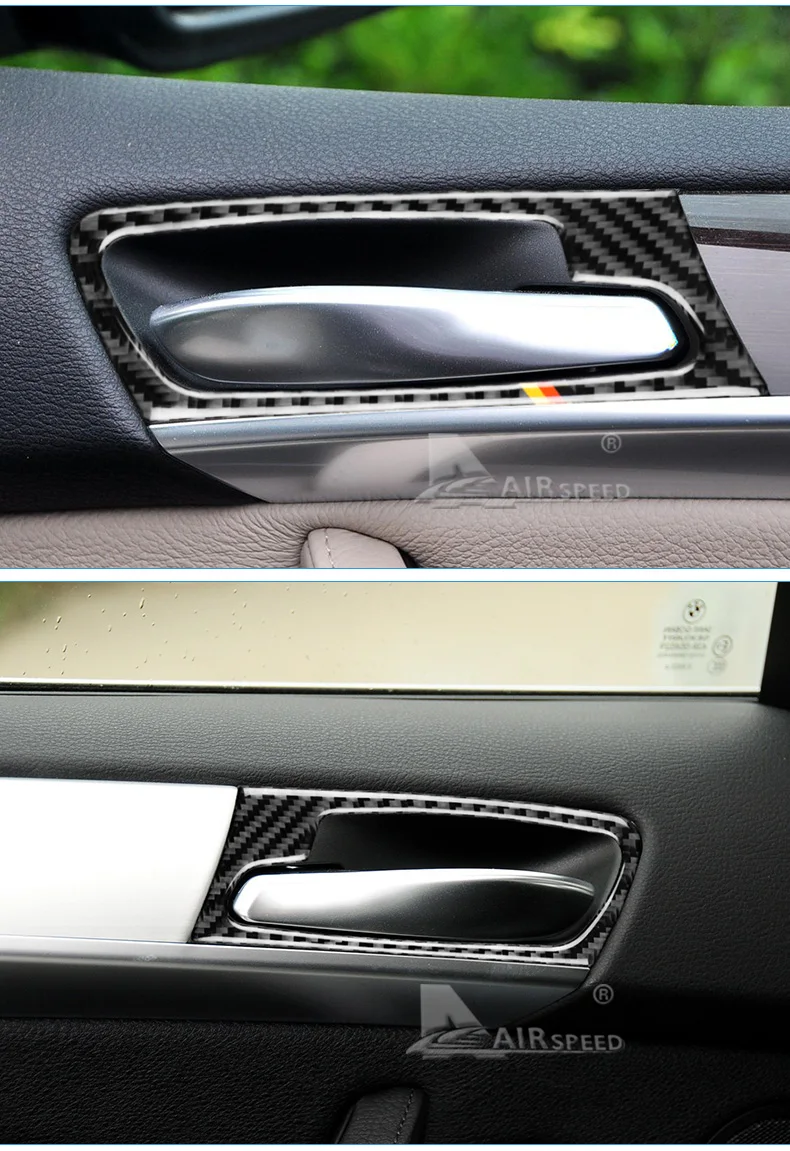 Carbon Fiber Car Interior Door Handle Cover Stickers Decoration Mouldings for BMW E70 X5 E71 X6 2008-2014 Accessories (7)