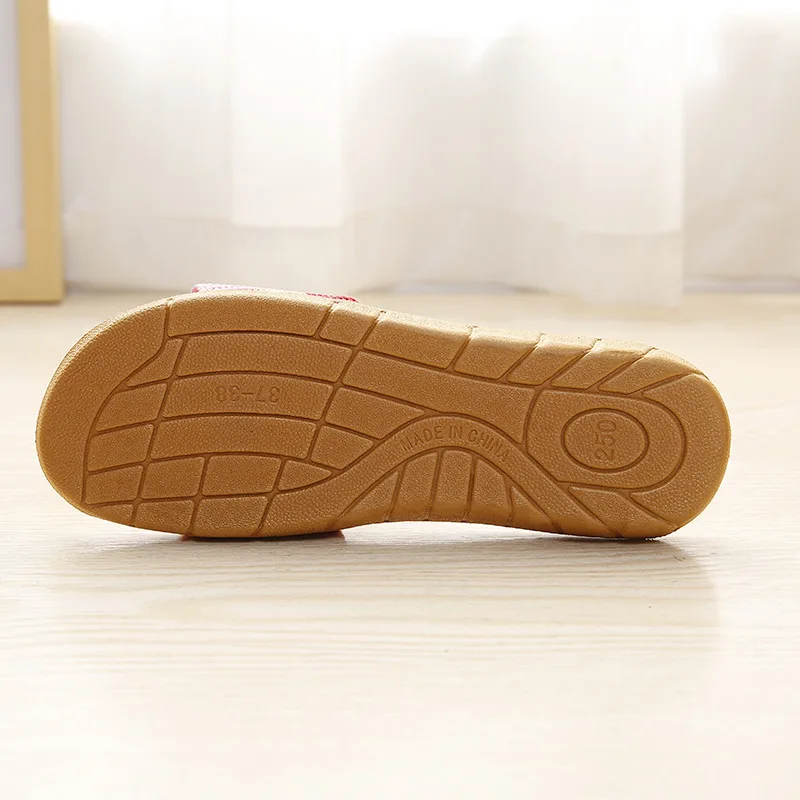 Aphixta Women Slippers Men Flax Indoor Slids Flat Heel Summer Bedroom Slippers Gingham Flax Home Female Male Fashion Shoes W