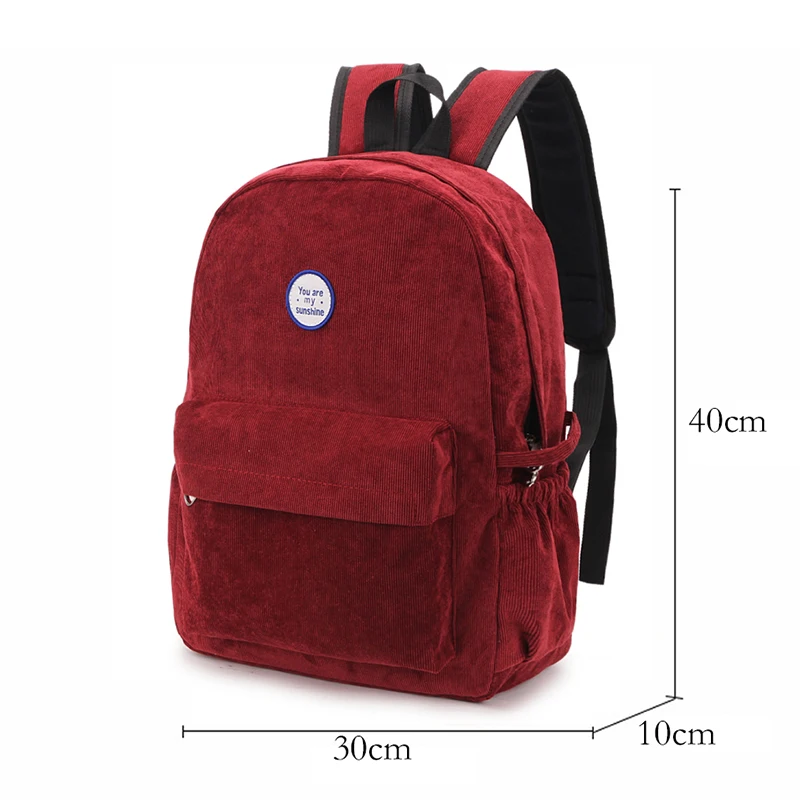 2018 Retro Velvet School Backpack For Girl Simple Design Minimalist Women Backpack Shoulder Bag Female Rucksack Backpack Mochila escuela mochila para Diseño minimalista mujeres Mochila Bolsa de hombro Mujer Mochila