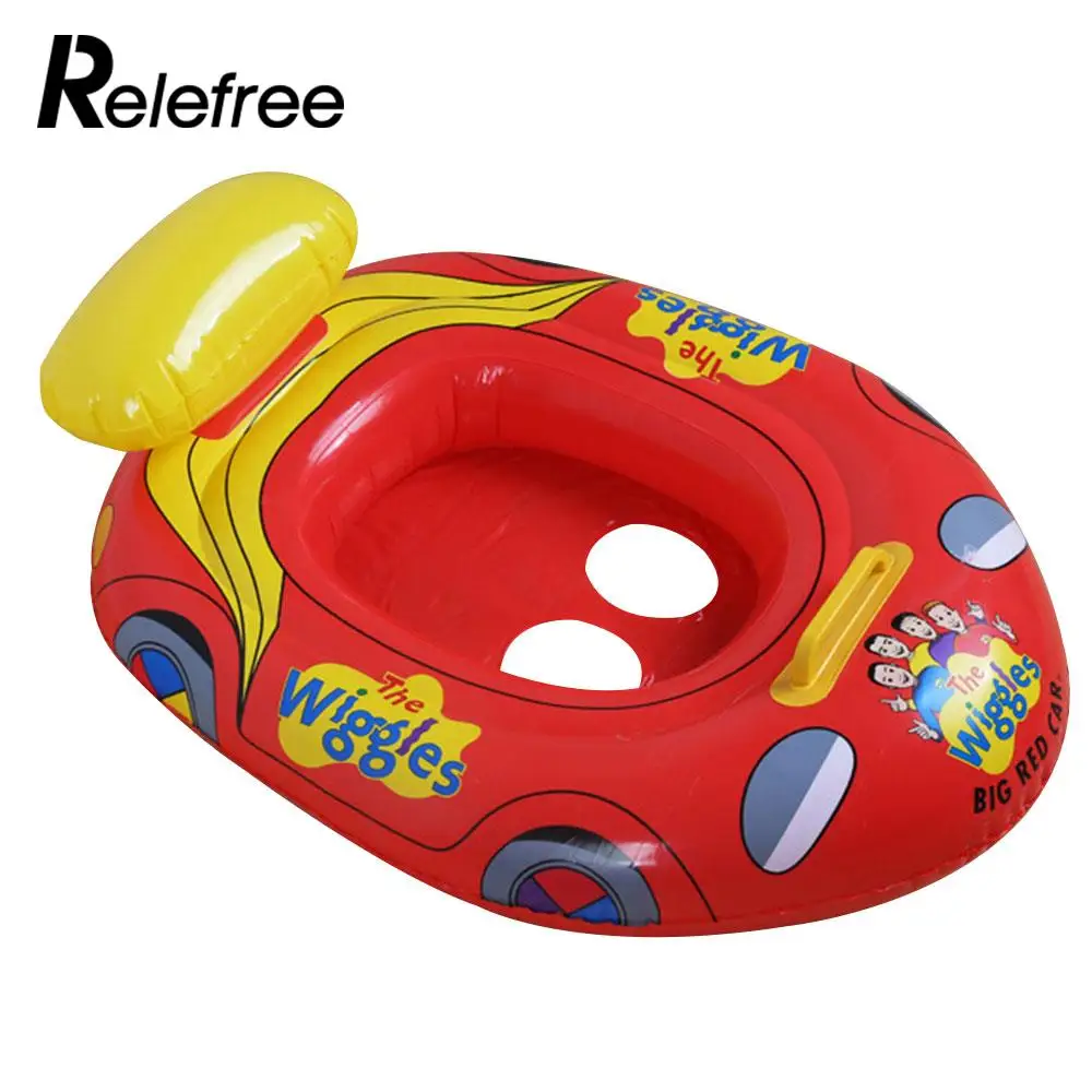 

Car Shape Red Floating Toys Baby Swimming Ring Inflatable Swim Float Cartoon Beach Floating Boat Safety Kid Water Fun Pool