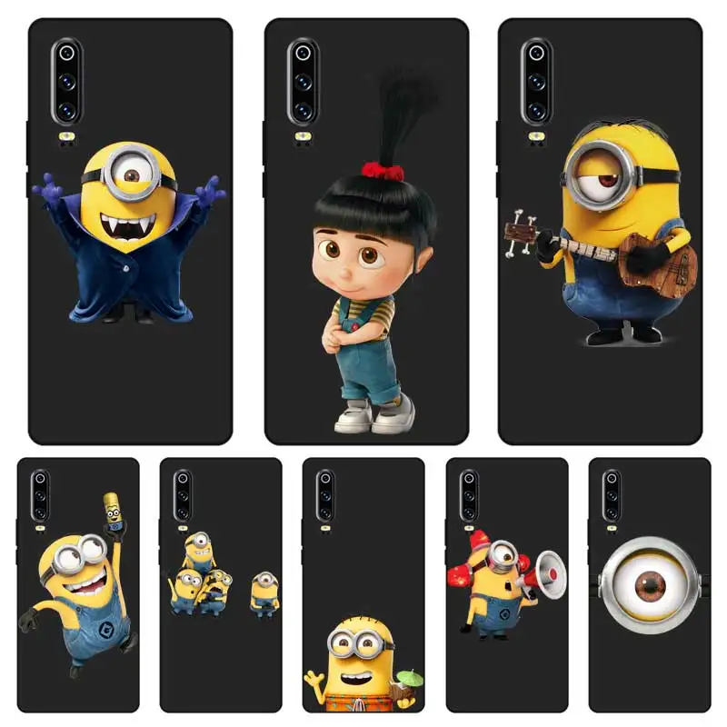 

P125 Minion Cute Black Silicone Case Cover For Huawei P8 P9 P10 P20 P30 Lite Pro P Smart Plus 2017 2019